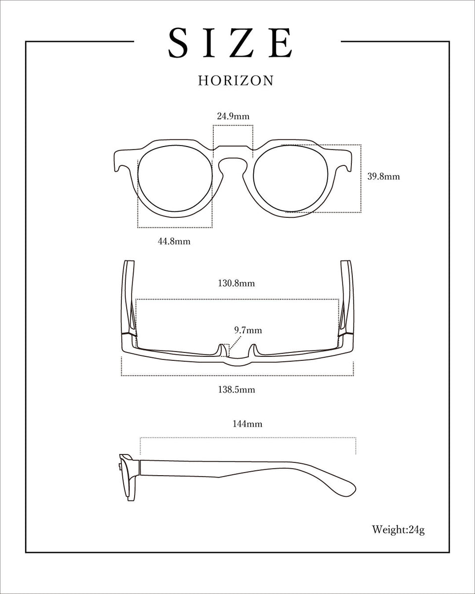 Jugaad14 /HORIZON CLEAR brown / リーディンググラス 老眼鏡